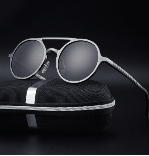 Vintage Round Frame Polarized Driving Sunglasses for Men