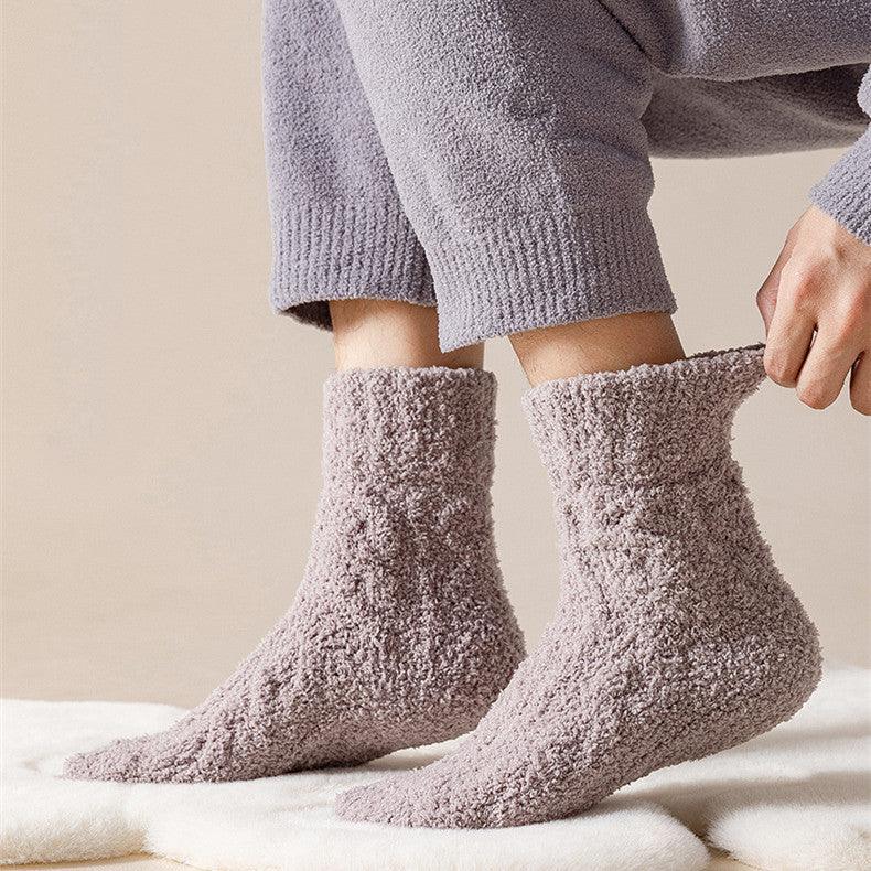 Warm Fuzzy Coral Fleece Socks For Women