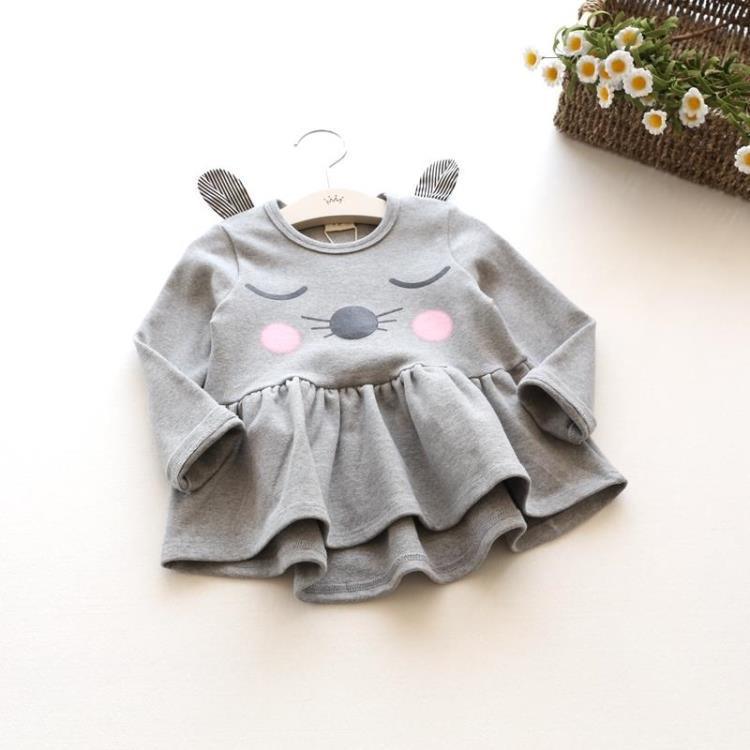 Spring and autumn new kids dress Korean girls dress skirt manufacturers selling cat - - Your-Look
