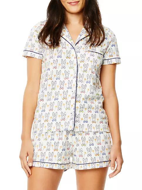 "Whimsical Harmony" Rabbit Printed Two-piece Suit Pyjamas for Women - Embrace Playful Comfort - Your-Look