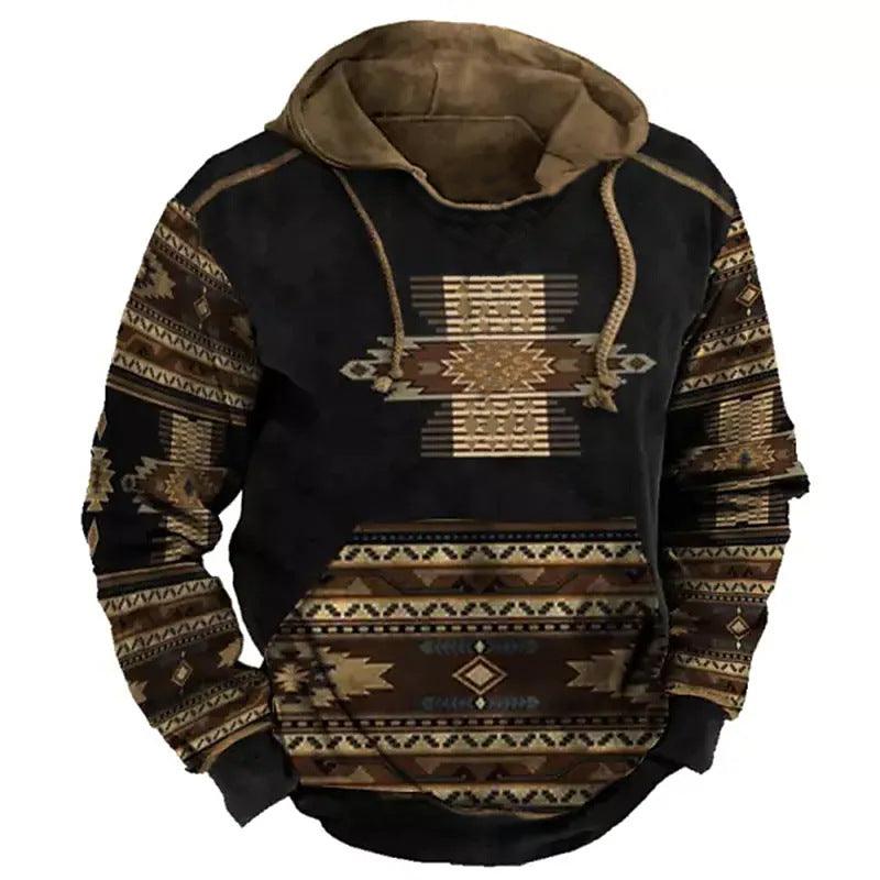 "Wild Frontier" Cross-Border Western Style Bison Printed Hoodie