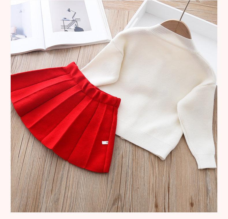 Two-piece Baby Girl Mink Wool Sweater Dress - - Your-Look