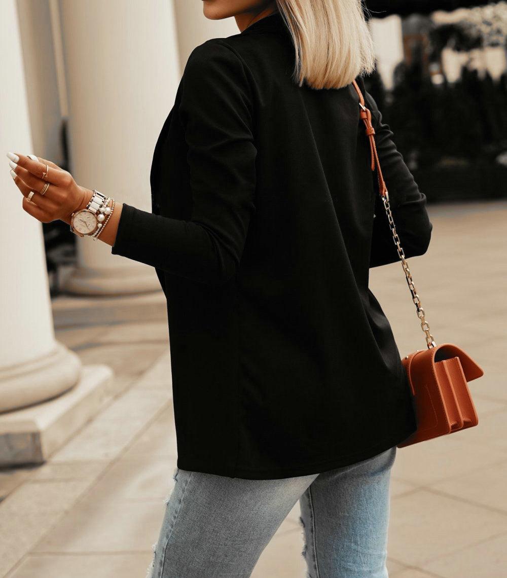 Effortless Elegance: Casual Commuter Solid Color Blazer - Your-Look