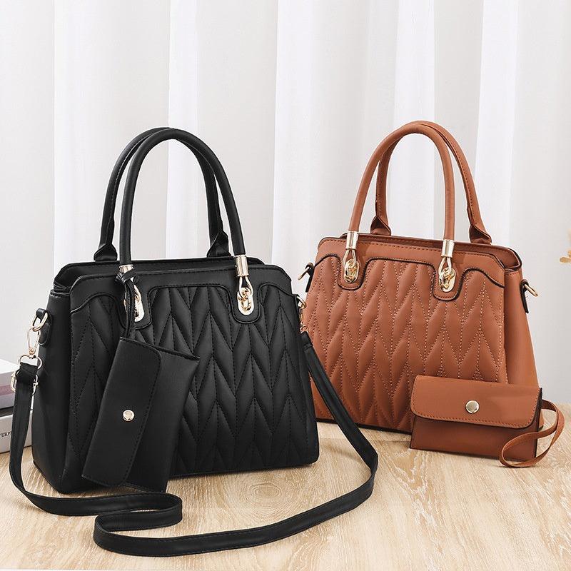 Elegance Defined: Embroidered Diamond Pattern Handbag - Your-Look