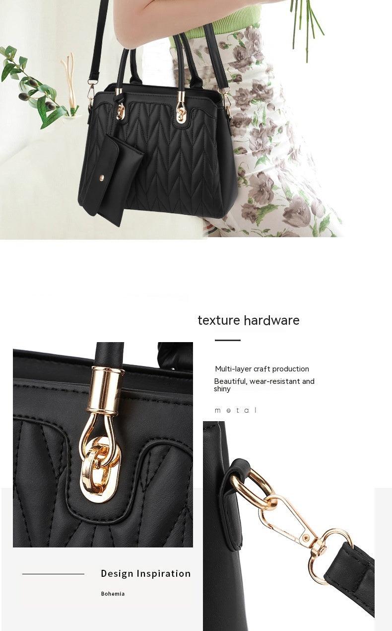Elegance Defined: Embroidered Diamond Pattern Handbag - Your-Look