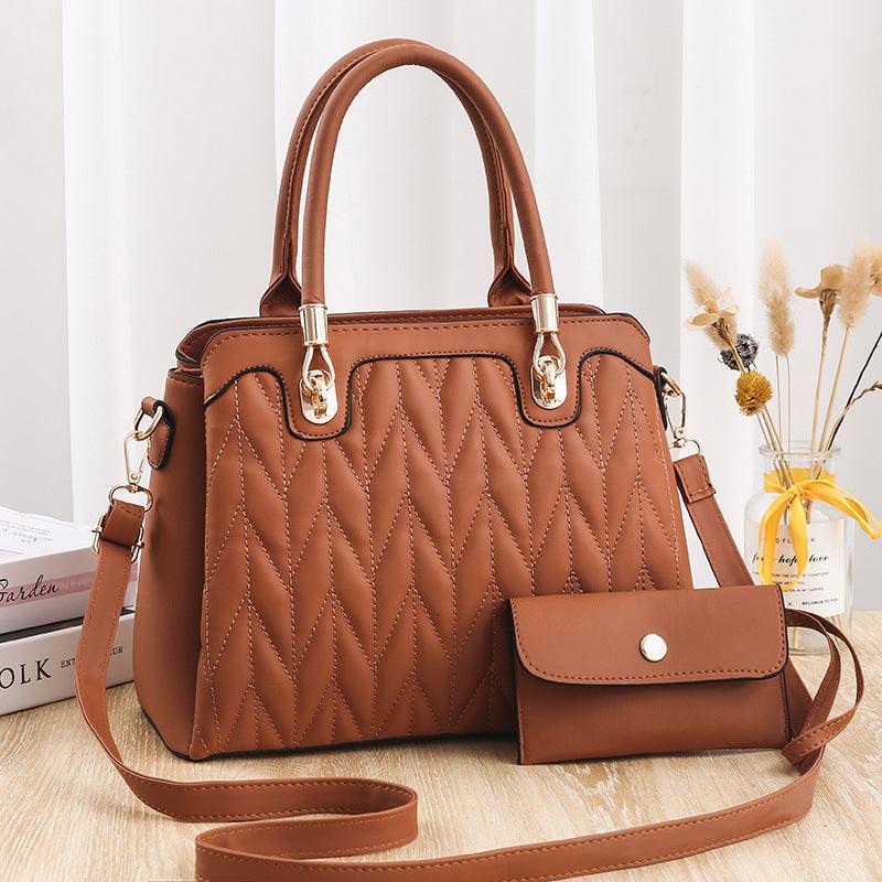 Elegance Defined: Embroidered Diamond Pattern Handbag - Your-Look