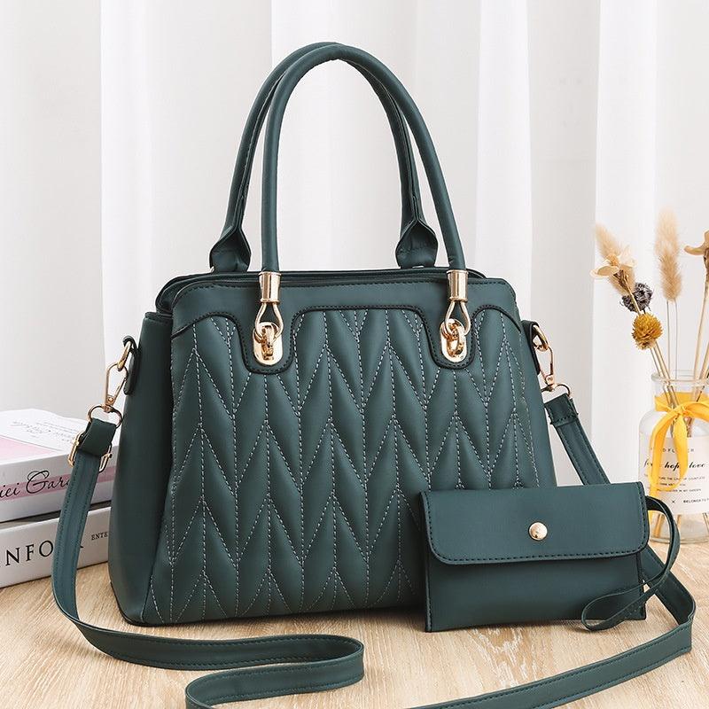 Elegance Defined: Embroidered Diamond Pattern Handbag - Your-Look