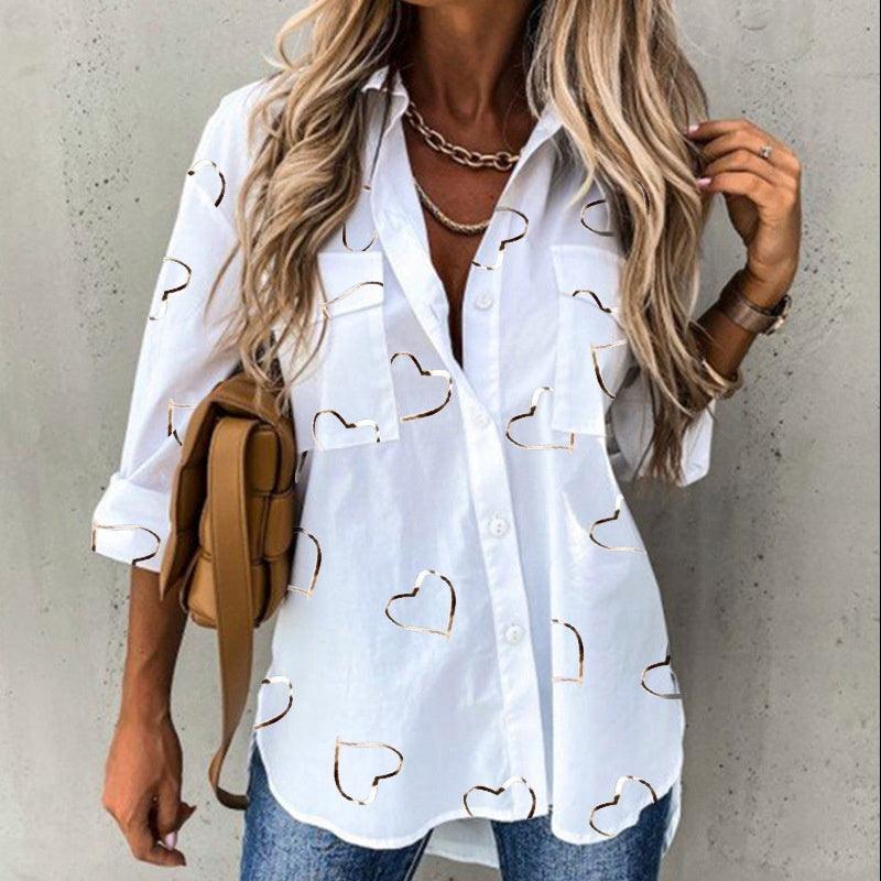 Loose Long Sleeve Lapel Shirt - Your-Look