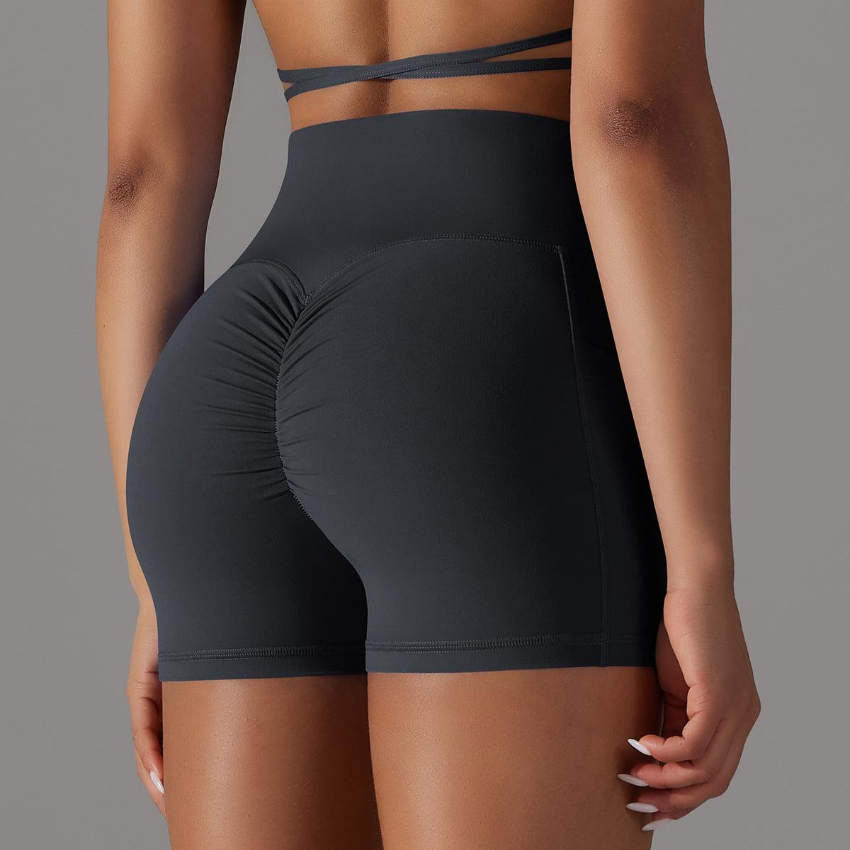 Yoga Shorts With Phone Pocket Design Fitness Sports Pants For Women Clothing - Your-Look