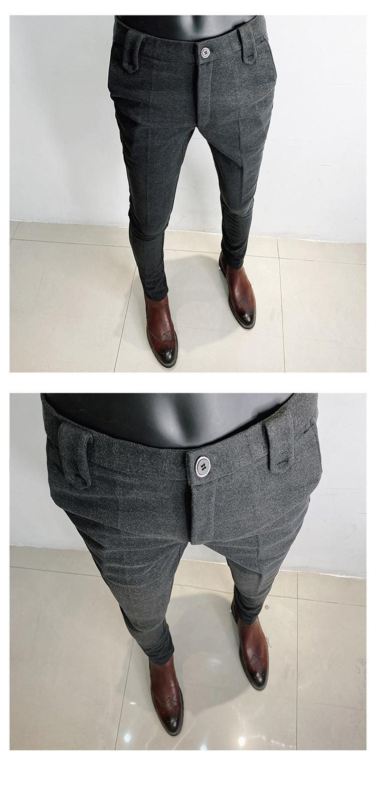 Youth Business Fashion Solid Color Simple Pencil Pants Suit Pants - Fashion - Your-Look