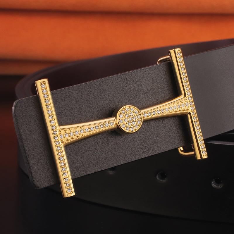 "Youthful Elegance" Fashion Leather Belt with Pure Copper Buckle - Your-Look