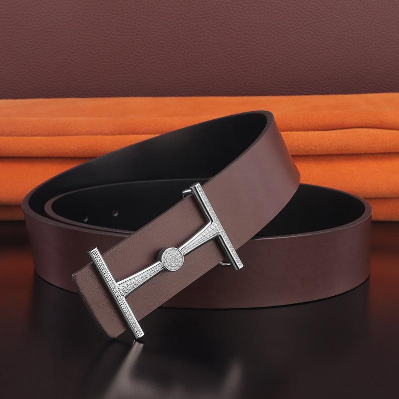 "Youthful Elegance" Fashion Leather Belt with Pure Copper Buckle - Your-Look