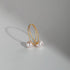 18k Gold Pearl Elastic Ring Au750 Color Gold Adjustable - Fashion - Your-Look