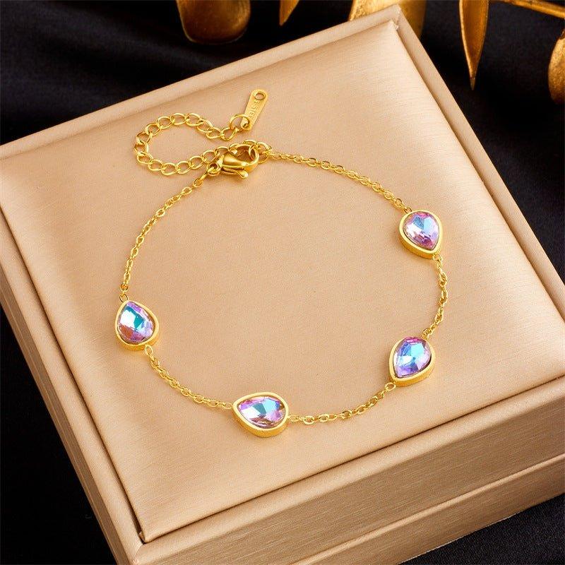 Affordable Luxury Fashion Elegant High-grade Colorful Geometric Glass Bracelet - Fashion - Your-Look