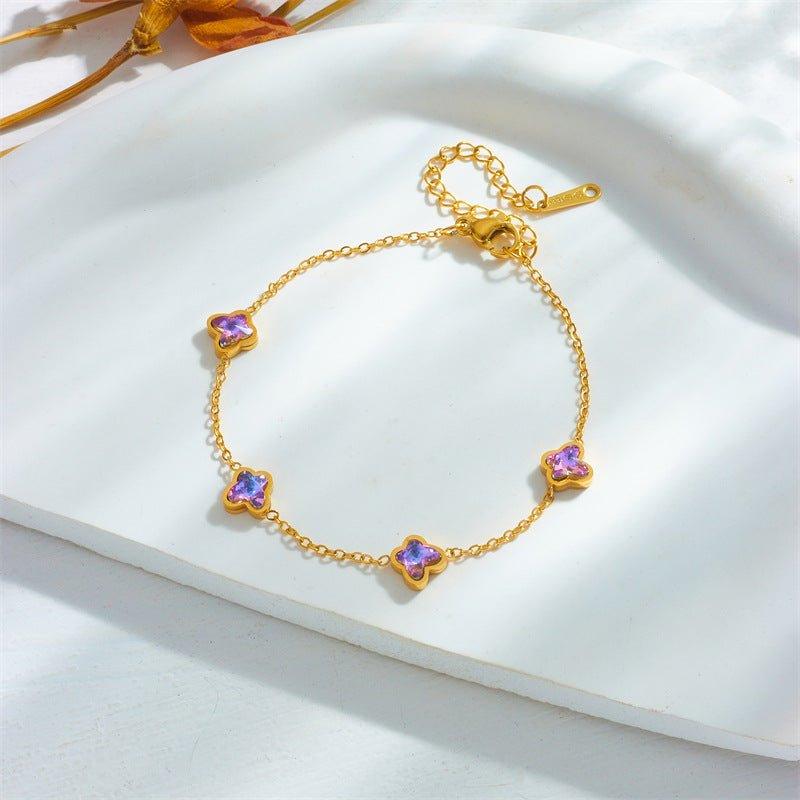 Affordable Luxury Fashion Elegant High-grade Colorful Geometric Glass Bracelet - Fashion - Your-Look