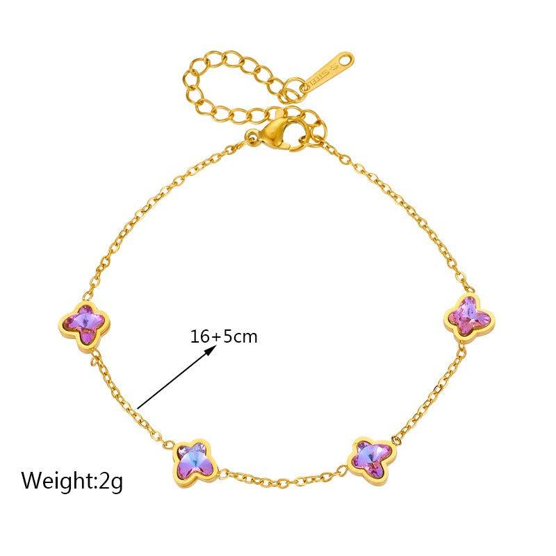 Affordable Luxury Fashion Elegant High-grade Colorful Geometric Glass Bracelet - Fashion - Your-Look