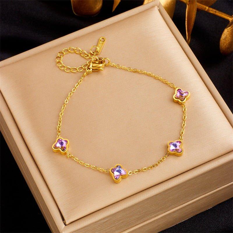 Affordable Luxury Fashion Elegant High-grade Colorful Geometric Glass Bracelet - Fashion - Your-Look