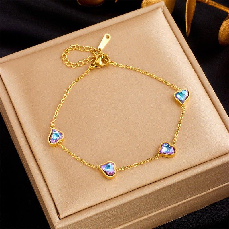 Affordable Luxury Fashion Elegant High-grade Colorful Geometric Glass Bracelet - Fashion - Your-Look