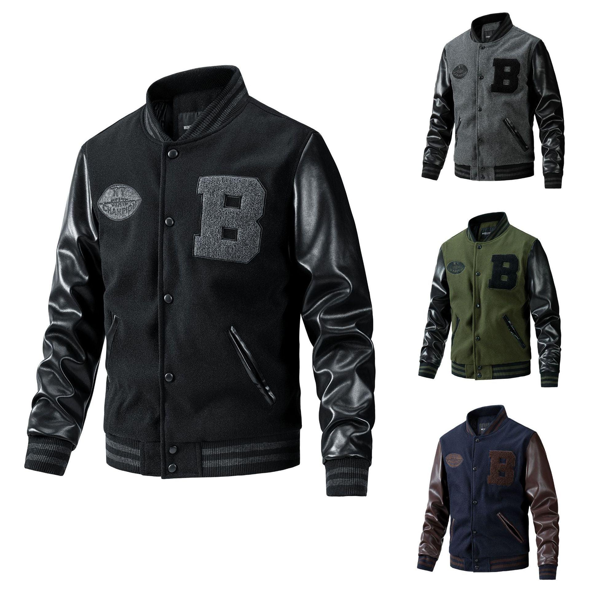 American Baseball Jacket Casual Embroidery Stitching - - Your-Look