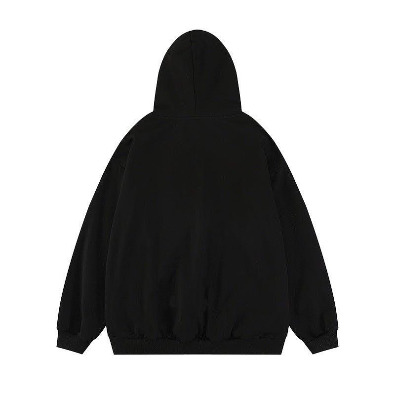 American-style Dark Retro Fuzzy Phantom Printed Long-sleeved Hooded Sweater - Fashion - Your-Look