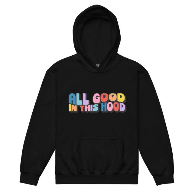 &quot;Positive Vibes&quot; Rounded Neck Sweatshirt - &quot;All Good in This Hood&quot;