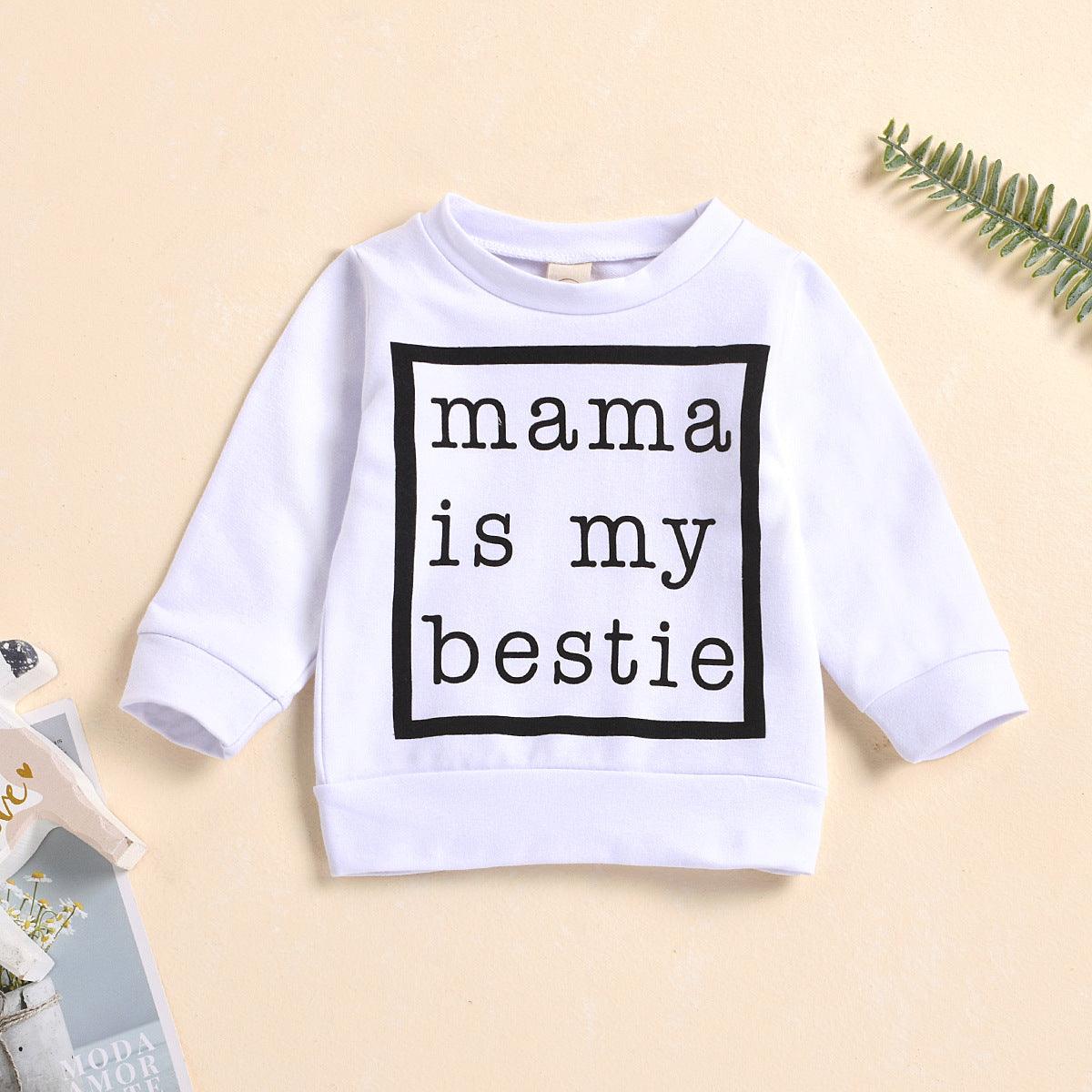 Hot Sale In Europe And America, Black And White Mama Letter Print Baby Pullover Sweater For Men And Women - Fashion - Your-Look