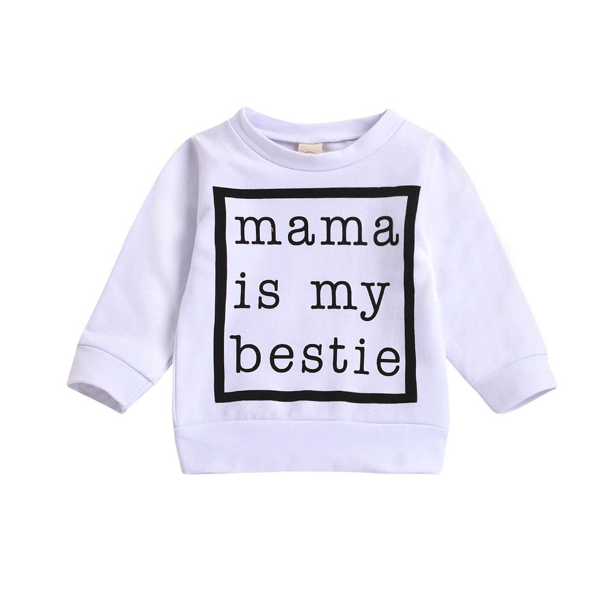 Hot Sale In Europe And America, Black And White Mama Letter Print Baby Pullover Sweater For Men And Women - Fashion - Your-Look