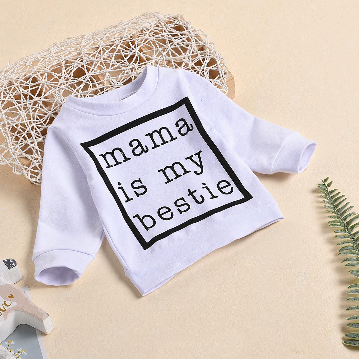 Hot Sale In Europe And America, Black And White Mama Letter Print Baby Pullover Sweater For Men And Women - Fashion - Your-Look