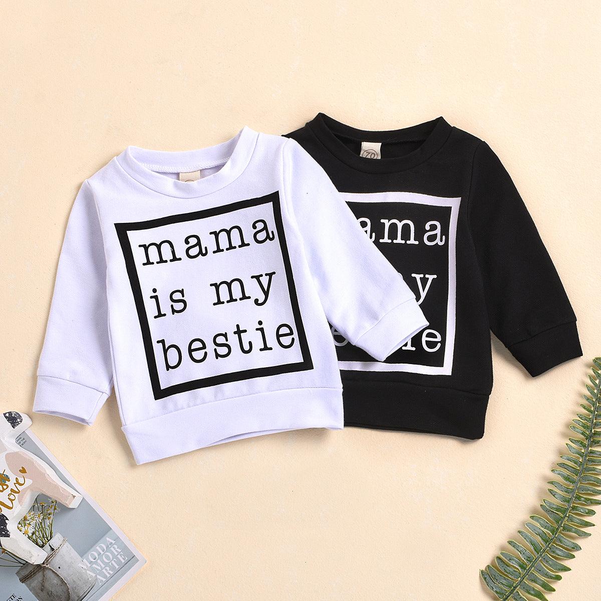 Hot Sale In Europe And America, Black And White Mama Letter Print Baby Pullover Sweater For Men And Women - Fashion - Your-Look