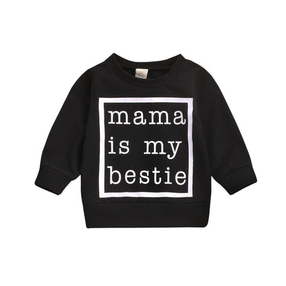 Hot Sale In Europe And America, Black And White Mama Letter Print Baby Pullover Sweater For Men And Women - Fashion - Your-Look