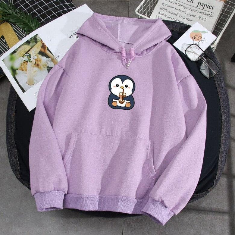 Autumn And Winter Printing Penguin Soft Hoodie - Fashion - Your-Look