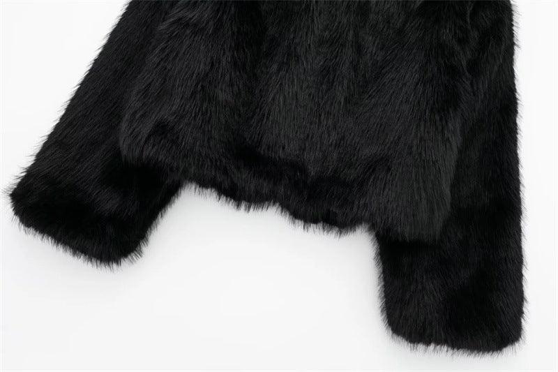 Elevate Your Casual Look: Artificial Fur Effect Polo Collar Jacket for Effortless Style - Your-Look