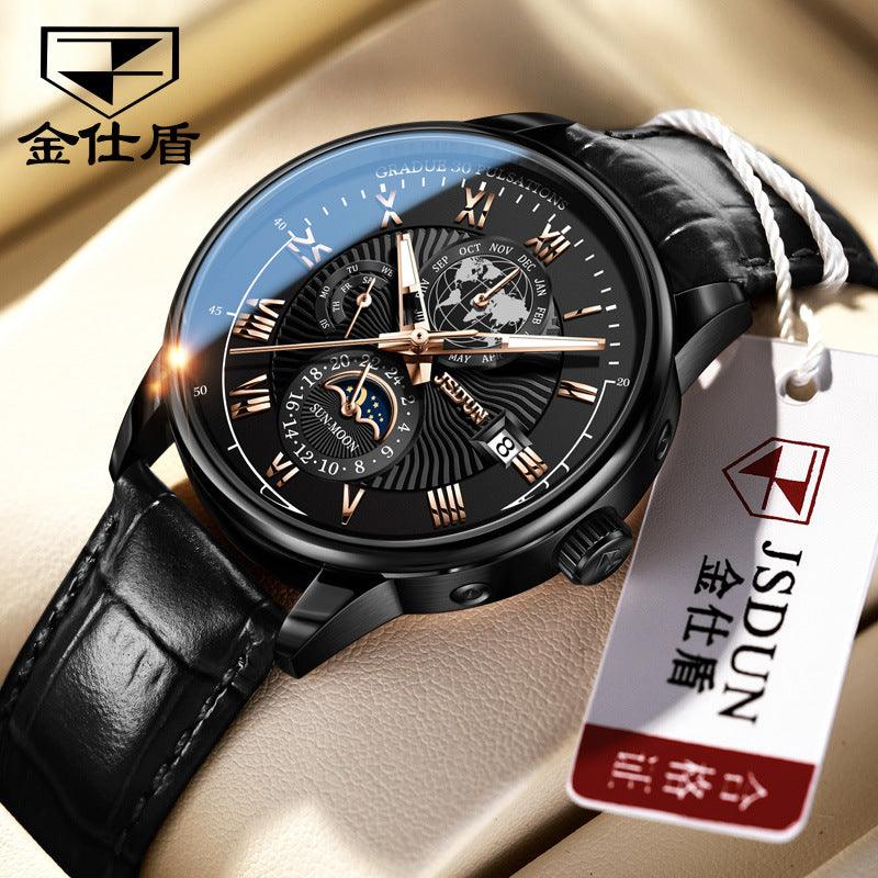 &quot;Elegant Precision&quot; Automatic Mechanical Watch with Three Sub-dials and Six Hands - Embrace the Fashion Trend with Timeless - Your-Look