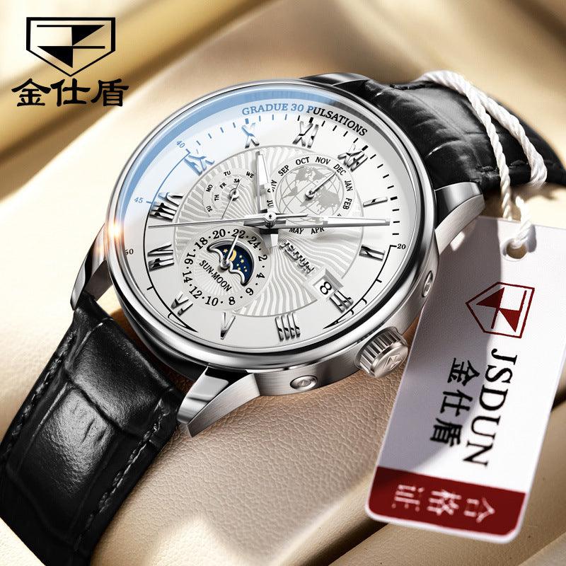 &quot;Elegant Precision&quot; Automatic Mechanical Watch with Three Sub-dials and Six Hands - Embrace the Fashion Trend with Timeless - Your-Look