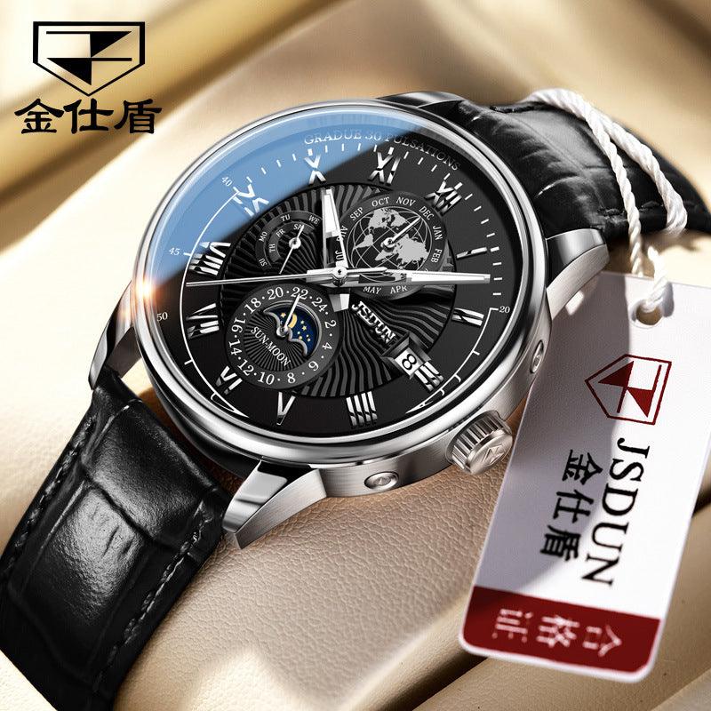 &quot;Elegant Precision&quot; Automatic Mechanical Watch with Three Sub-dials and Six Hands - Embrace the Fashion Trend with Timeless - Your-Look