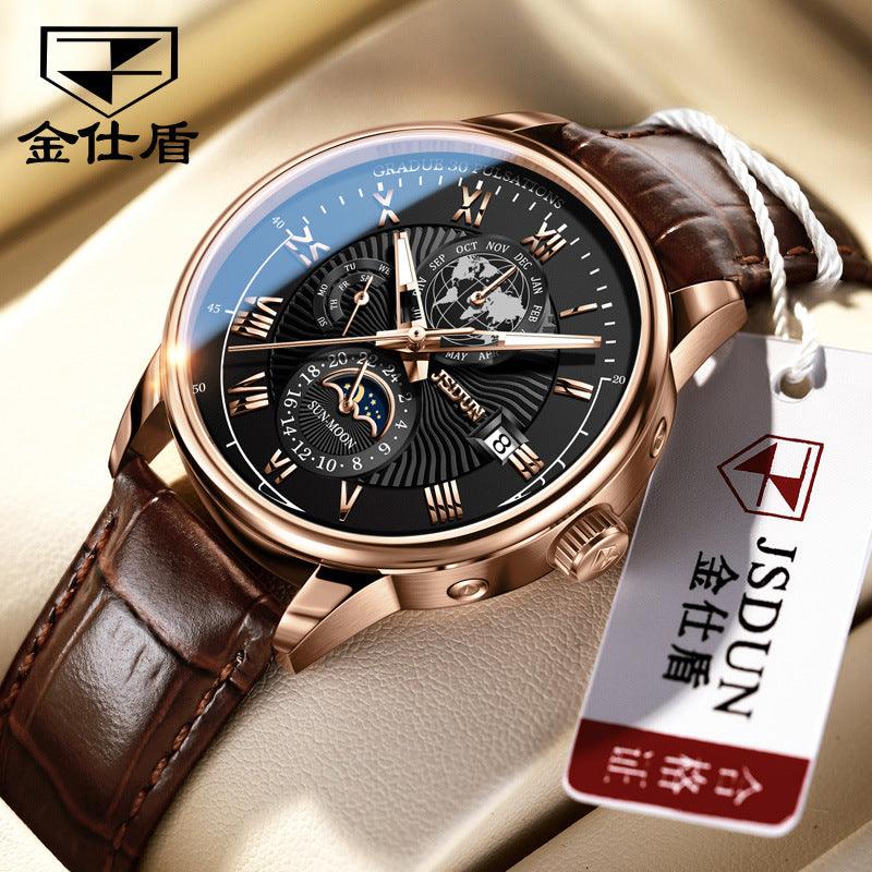 &quot;Elegant Precision&quot; Automatic Mechanical Watch with Three Sub-dials and Six Hands - Embrace the Fashion Trend with Timeless - Your-Look