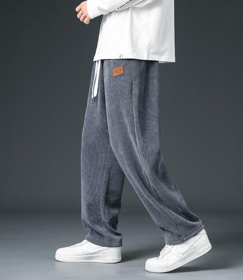 Autumn And Winter Trendy Brand Straight Wide-leg Casual Corduroy Thickened Fleece Pants - Fashion - Your-Look