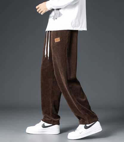 Autumn And Winter Trendy Brand Straight Wide-leg Casual Corduroy Thickened Fleece Pants - Fashion - Your-Look