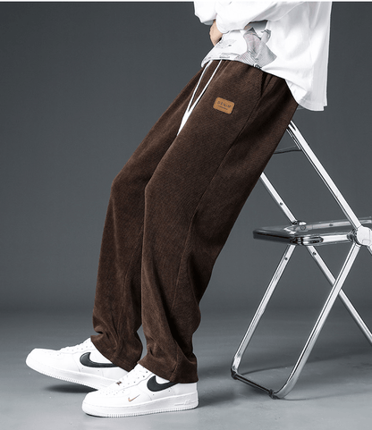 Autumn And Winter Trendy Brand Straight Wide-leg Casual Corduroy Thickened Fleece Pants - Fashion - Your-Look