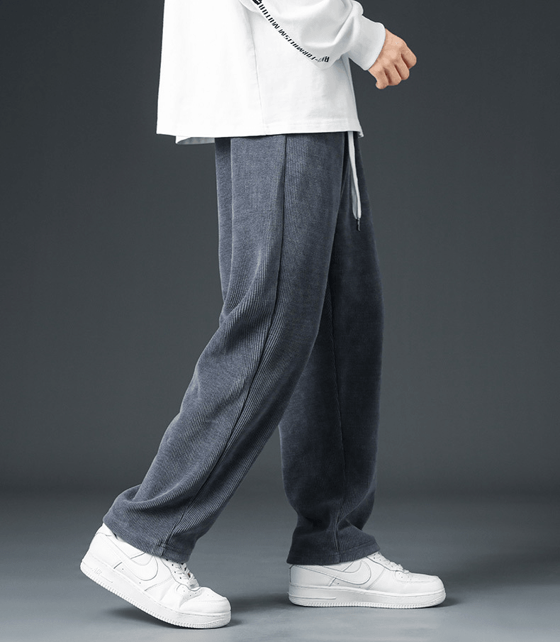 Autumn And Winter Trendy Brand Straight Wide-leg Casual Corduroy Thickened Fleece Pants - Fashion - Your-Look