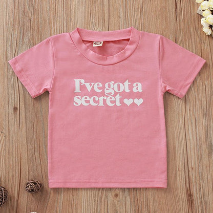 Girls Fashion Casual Letter Heart Printing Short Sleeve -  - Your-Look