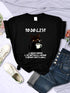 "Feline Agenda" Black Cat To-Do List Pattern T-Shirt - Add a Touch of Whimsy to Your Day Your-Look