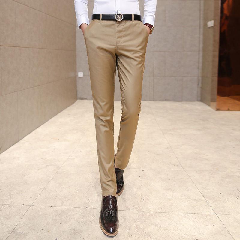 Business Casual Non Iron Solid Color Work Trousers