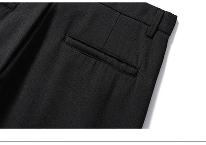 Business Formal Suit Pants - Straight Casual Nine Points Drape Trousers for Summer