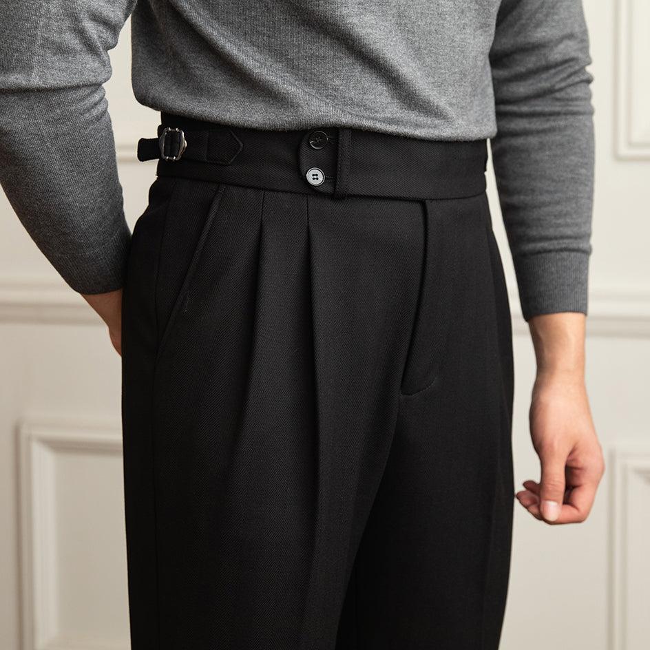 Naples High Waist Straight Pants - Casual All-Match in Gray and Black