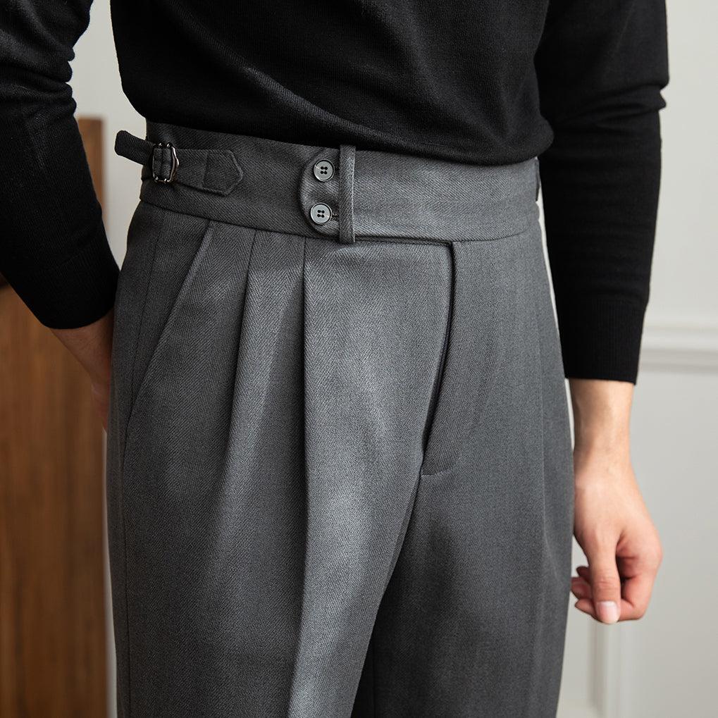 Naples High Waist Straight Pants - Casual All-Match in Gray and Black