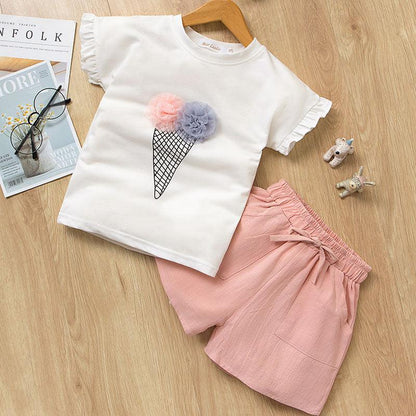 Kids Baby Girls Clothes New Short Sleeve T-Shirt Pants Dress -  - Your-Look