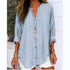 Casual Fashion Striped Long Sleeve Solid Color Shirt with Button Detailing