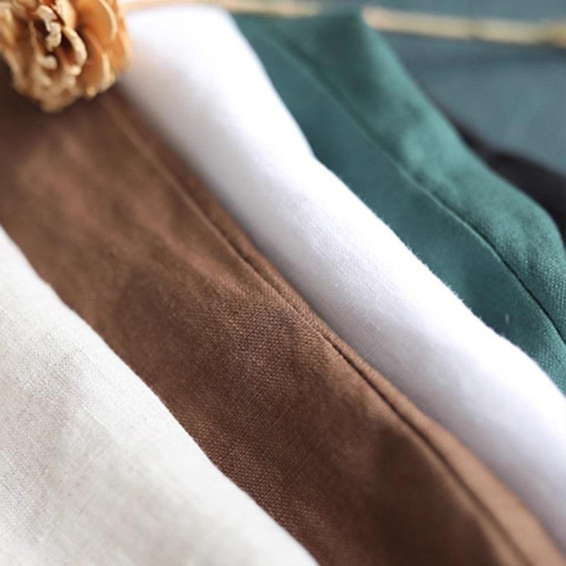 Casual Pants Baggy Oversized Cropped Pants Cotton Linen Cropped Pants Women&