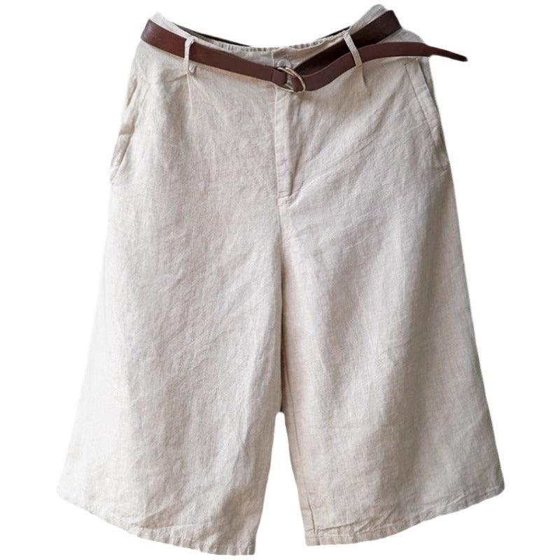 Casual Pants Baggy Oversized Cropped Pants Cotton Linen Cropped Pants Women&